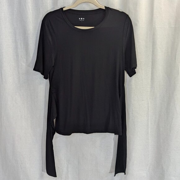 Three Dots Size Large Black Tee with Tie Back - Picture 2 of 13